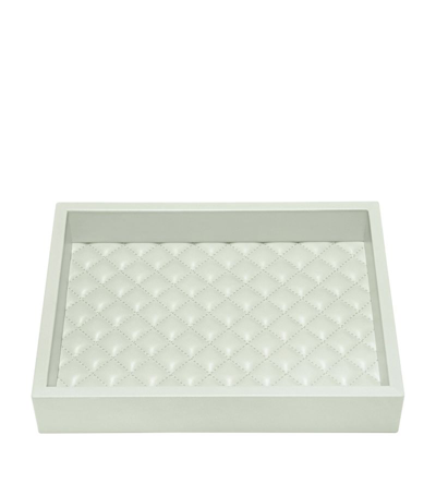 Shop Riviere Large Quilted Febe Diamonds Tray In Green