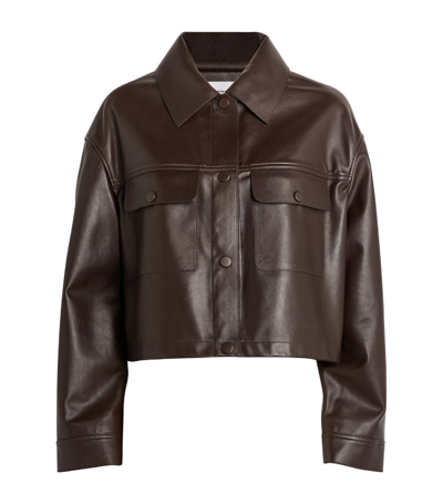 Shop Yves Salomon Lambskin Leather Jacket In Beige