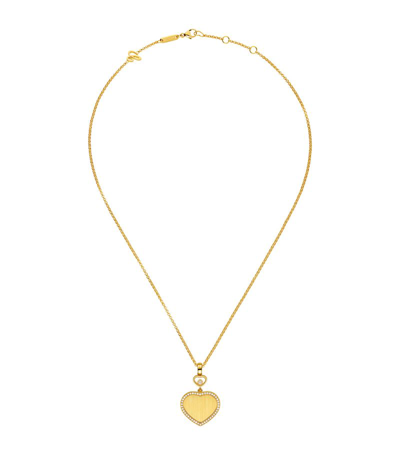 Shop Chopard Yellow Gold And Diamond Happy Hearts Golden Hearts Necklace