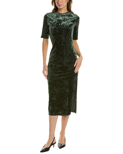 Shop Cynthia Rowley Crushed Velvet Midi Dress In Green
