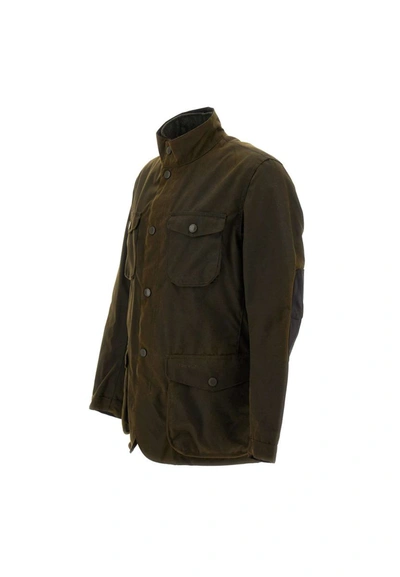 Shop Barbour "ogston Wax'' Cotton Jacket In Green