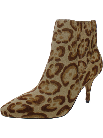 Shop Vince Camuto Ambind 3 Womens Calf Hair Animal Print Ankle Boots In Brown