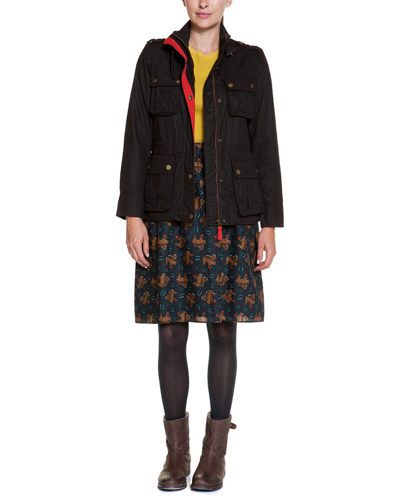 Shop Boden Padstow Chocolate Waxed Cotton Jacket In Black