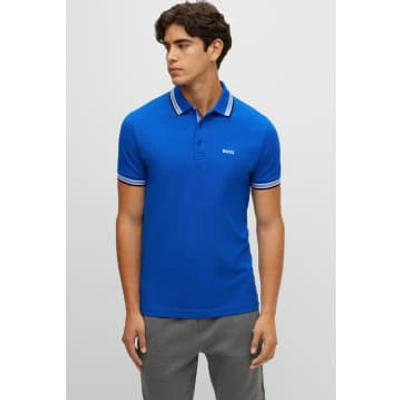Shop Hugo Boss Medium Mens Organic Cotton Polo Shirt With Curved Logo