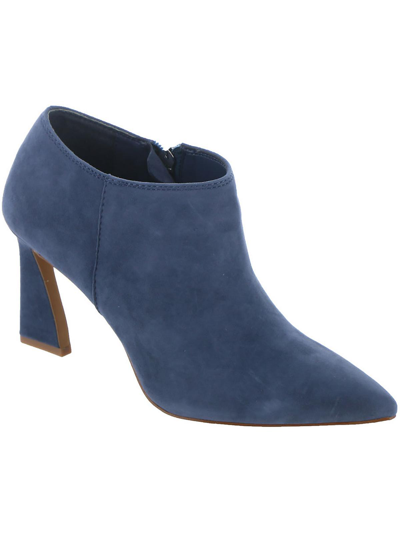 Shop Vince Camuto Temindal Womens Suede Pointed Toe Booties In Blue
