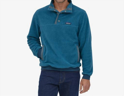 Shop Patagonia Men's Shearling Button Fleece Pullover In Wavy Blue In Multi