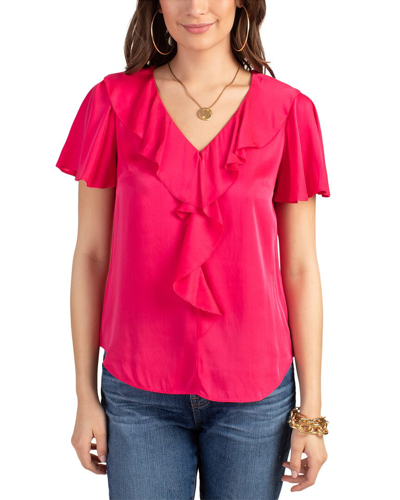 Shop Trina Turk Larisa Silk-blend Top In Pink
