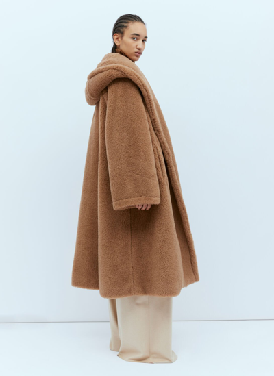 Shop Max Mara Oversized Teddy Wrap Coat In Camel