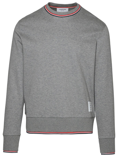 Shop Thom Browne Long-sleeved Crewneck Sweatshirt In Grey