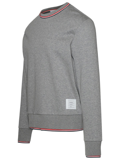 Shop Thom Browne Long-sleeved Crewneck Sweatshirt In Grey