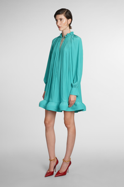Shop Lanvin Dress In Green Polyester