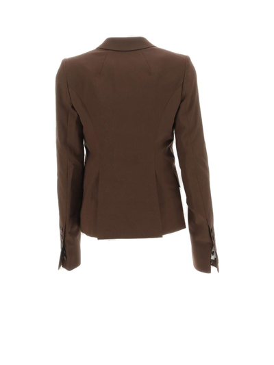 Shop Rick Owens Single-breasted Tailored Blazer In Brown