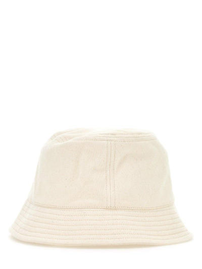 Shop Isabel Marant Logo Embroidered Bucket Hat In Ecru