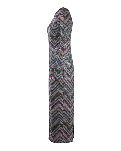 Missoni Zig Zag Sequined Midi Dress In Fantasia