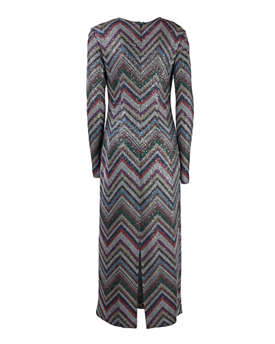 Missoni Zig Zag Sequined Midi Dress In Fantasia