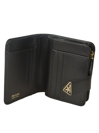 Shop Prada Logo-triangle Bi-fold Wallet In Black