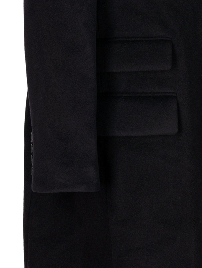 Shop Saint Laurent Single-breasted Mid-length Coat In Black