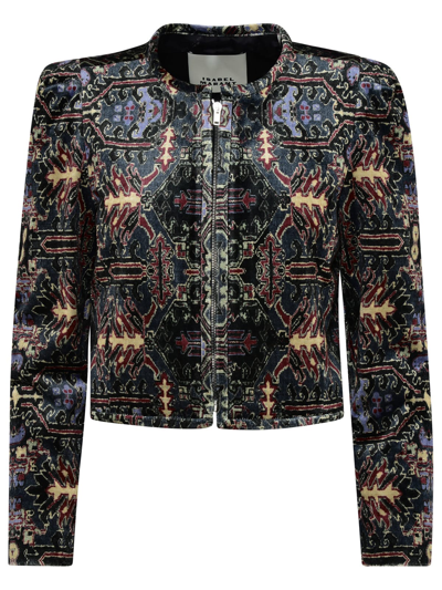 Shop Isabel Marant Valian Multicolor Cotton Blend Jacket
