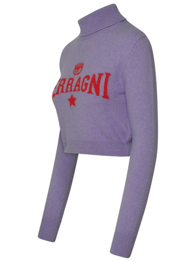 Shop Chiara Ferragni Lilac Cashmere Blend Sweater In Violet