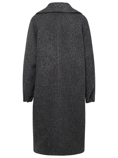 Shop Patou Elliptic Grey Wool Coat