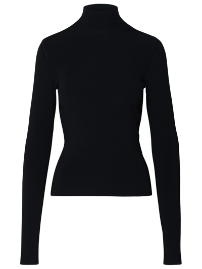 Shop Off-white Logo Band Black Viscose Blend Sweater