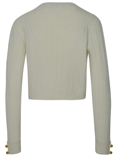 Shop Chiara Ferragni Ivory Wool Blend Sweater In White