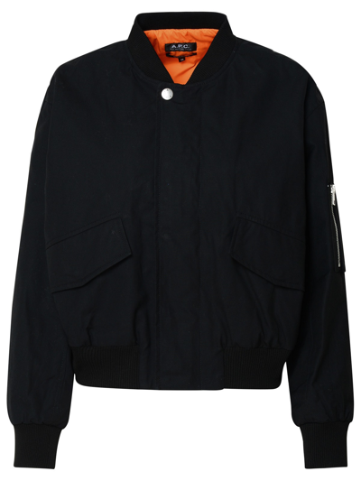 Shop Apc Black Cotton Haley Bomber Jacket