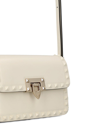 Shop Valentino Garavani Rockstud23 Small Shoulder Bag In Ivory