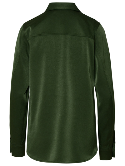 Shop Michael Michael Kors Jade Satin Shirt In Green