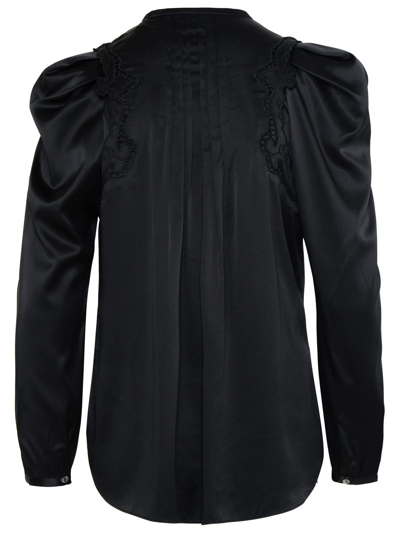 Shop Isabel Marant Joanea Black Silk Blend Shirt