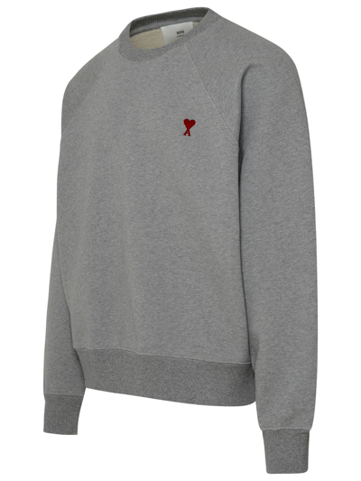 Shop Ami Alexandre Mattiussi Gray Organic Cotton Sweatshirt In Grey