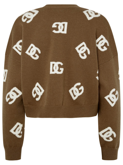 Shop Dolce & Gabbana Brown Wool Sweater In Beige