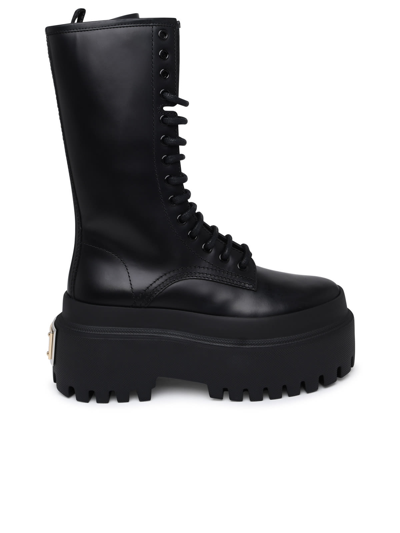 Shop Dolce & Gabbana Black Calf Leather Boots