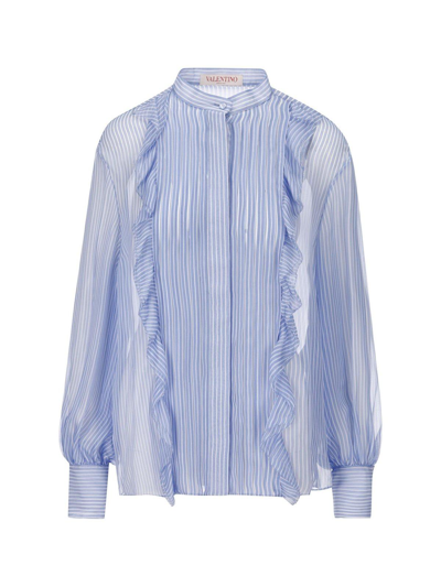 Shop Valentino Striped Button-up Blouse
