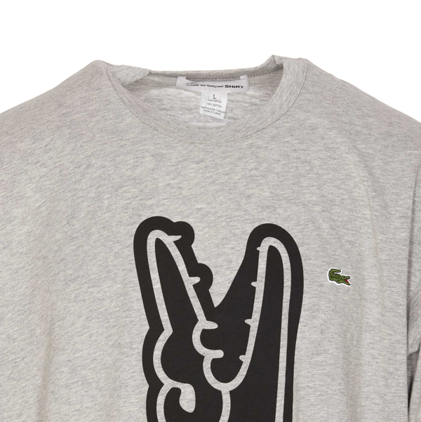 Comme Des Garçons Shirt x Lacoste logo-print cotton shirt - White