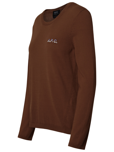 Shop Apc Brown Cotton Albane Sweater