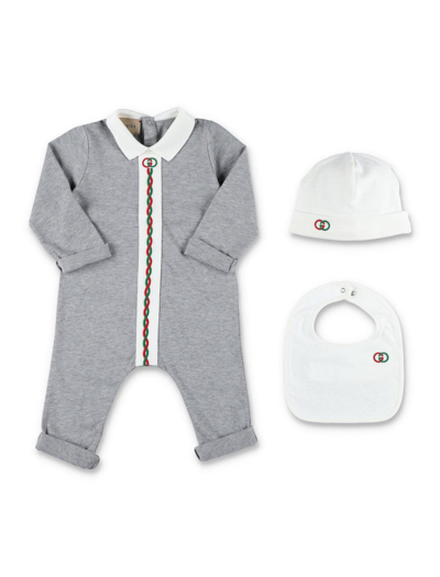 Shop Gucci Baby Interlocking G Gift Set In Grigio