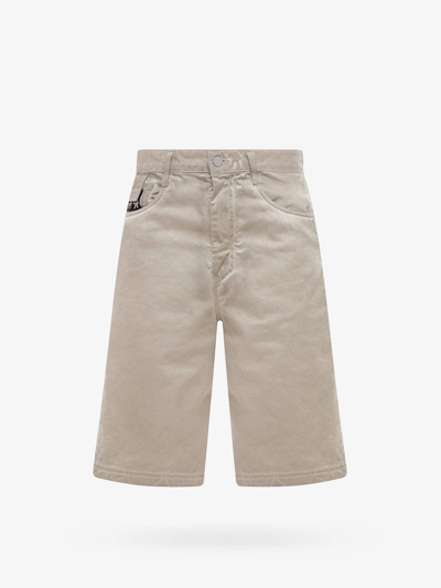 Shop 44 Label Group Cotton Closure With Zip Bermuda Shorts In Beige