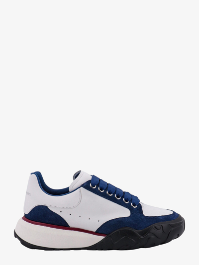 Shop Alexander Mcqueen Leather Lace-up Sneakers In Blue