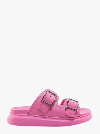 Shop Alexander Mcqueen Leather Sandals In Pink