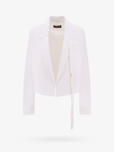 Shop Ann Demeulemeester Cotton Classic Lapel Flared Jacket In White