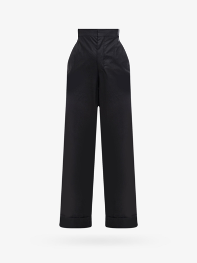 Shop Ann Demeulemeester High Waist Cotton Closure With Buttons Pants In Black