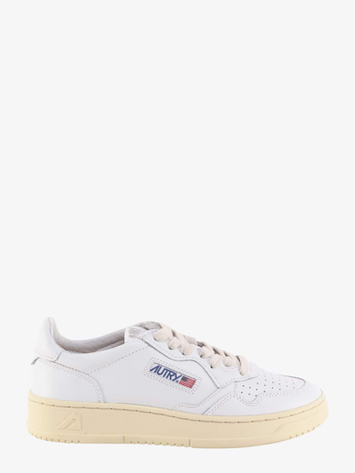 Shop Autry Leather Lace-up Sneakers In White