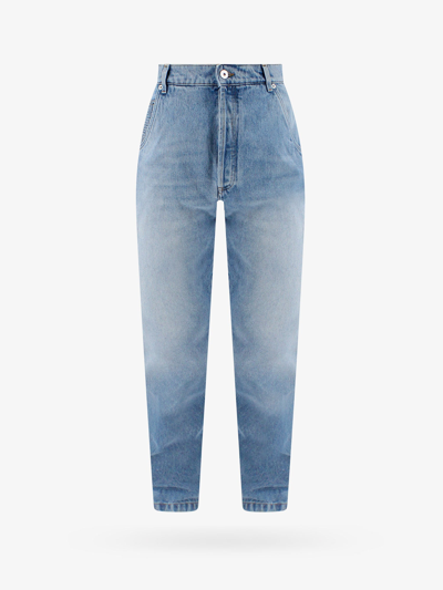 Shop Balmain Straight Leg Closure With Metal Buttons Jeans In Blue