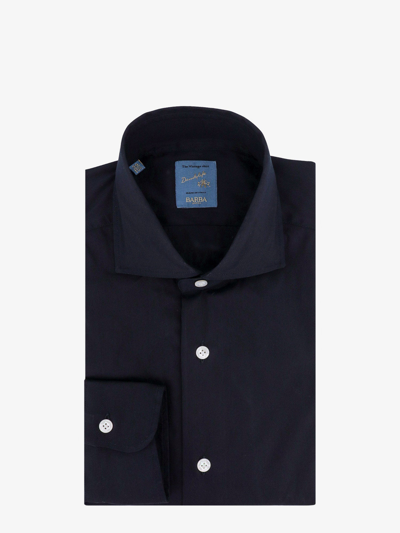 Shop Barba Long Sleeves Cotton Shirts In Blue