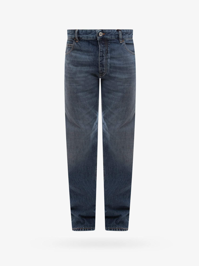Shop Bottega Veneta Leather Closure With Metal Buttons Jeans In Blue
