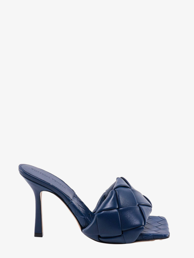 Shop Bottega Veneta Stiletto Heel Leather Sandals In Blue