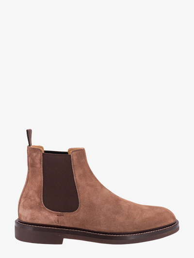 Shop Brunello Cucinelli Leather Boots In Brown