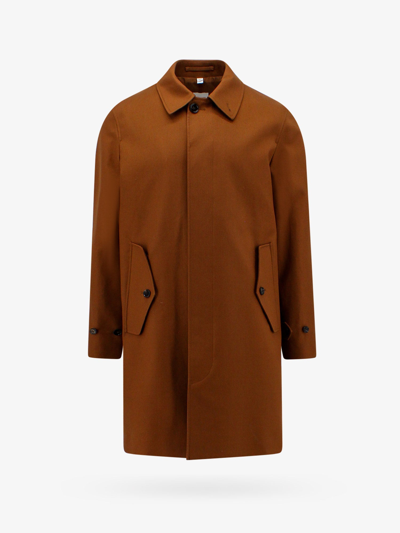 Shop Burberry Long Sleeves Cotton Closure With Buttons Coats In Brown