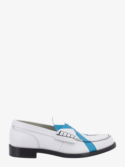 Shop College Leather Stitched Profile Loafers In White